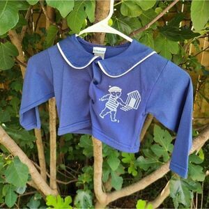 Vintage LA Redoute Sailor Cardigan Peter Pan Collar 3T